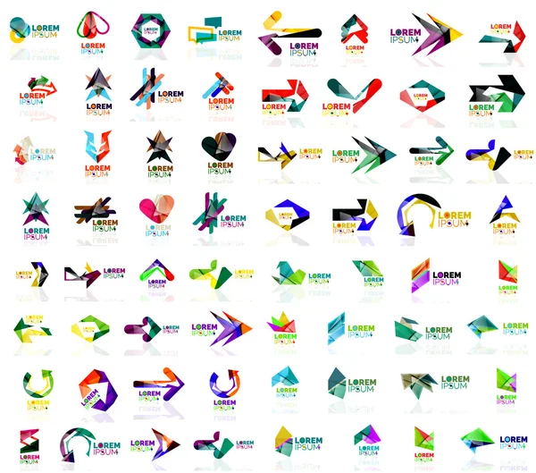 Mega verzameling van geometrische abstracte logo 's — Stockvector