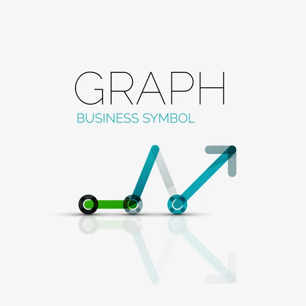 Abstract logo idea, linear chart or graph  business icon. Creative vector logotype design template — Stock Vector