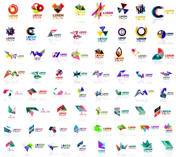 Mega conjunto de logotipos abstractos geométricos — Archivo Imágenes Vectoriales