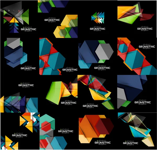 Set of geometrical abstract backgrounds — Stockvector