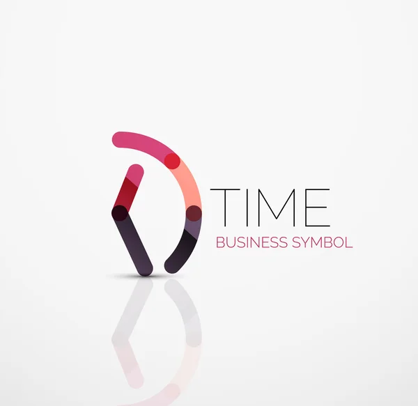 Vector abstract logo idea, time concept or clock business icon. Creative logotype design template — Stock Vector