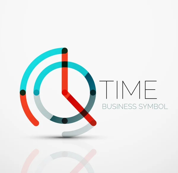Idée de logo abstrait vectoriel, concept de temps ou icône d'entreprise horloge. Modèle de conception de logotype créatif — Image vectorielle