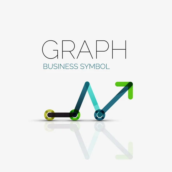 Abstract logo idea, linear chart or graph  business icon. Creative vector logotype design template — Stock Vector