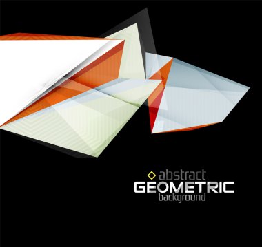 Vektör siyah arka plan üzerine geometrik şekilleri renklendirme