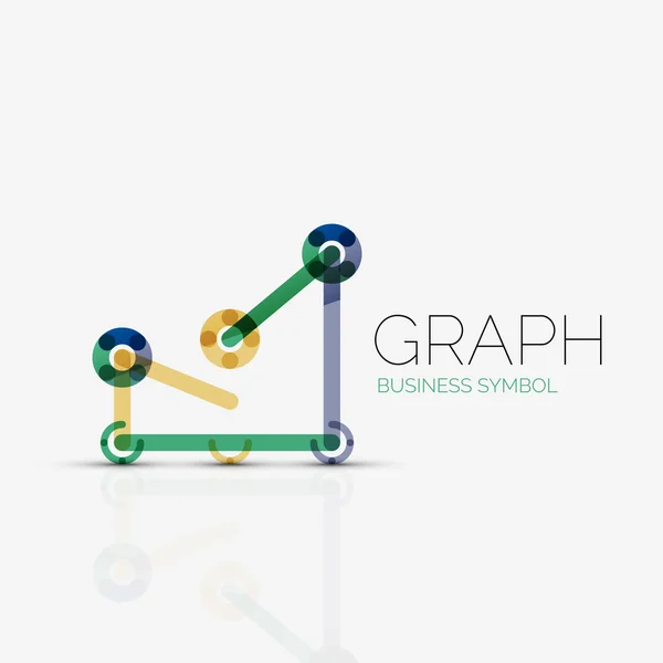 Abstract logo idea, linear chart or graph  business icon. Creative vector logotype design template — Stock Vector