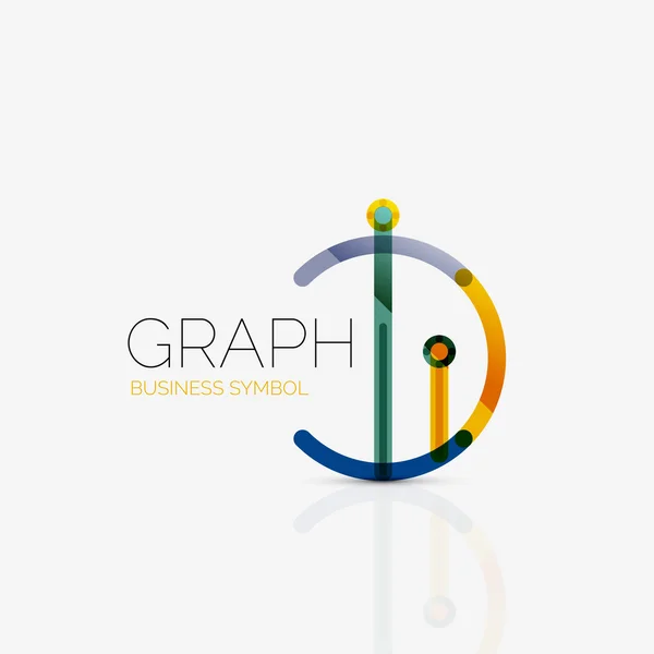Ideia de logotipo abstrato, gráfico linear ou ícone de negócio gráfico. Modelo de design de logotipo de vetor criativo — Vetor de Stock
