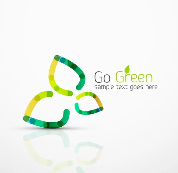矢量抽象徽标观念、 生态叶、 自然植物、 绿色概念业务图标。创意标识设计模板 — 图库矢量图片