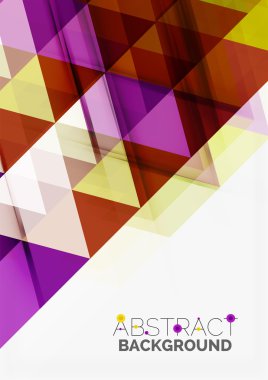 Beyaz şeffaf örtüşen üçgenler. İş veya teknoloji en az fütüristik şablonu