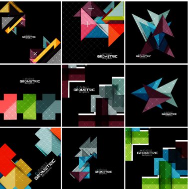 Vektör geometrik afiş set