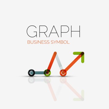 Soyut logo fikri, doğrusal grafik veya grafik iş simgesi. Yaratıcı vektör logo tasarım şablonu