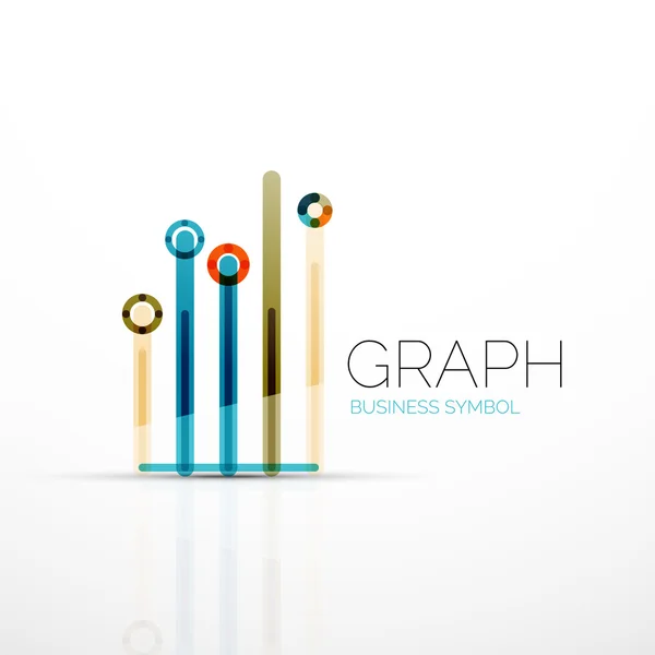 Abstract logo idea, linear chart or graph  business icon. Creative vector logotype design template — Stock Vector