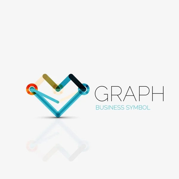 Abstract logo idea, linear chart or graph  business icon. Creative vector logotype design template — Stock Vector