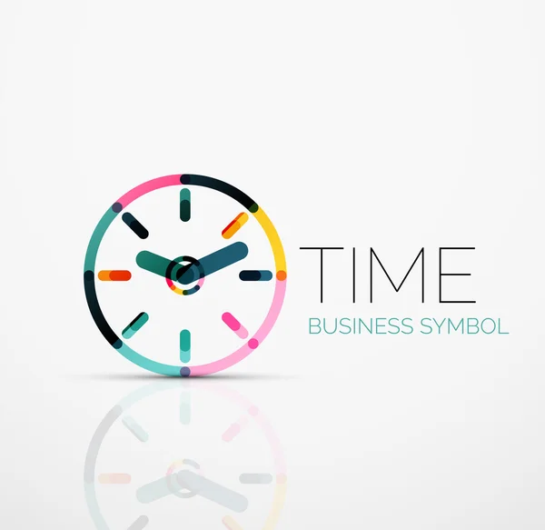 Idea de logotipo abstracto vectorial, concepto de tiempo o icono de negocio reloj. Plantilla de diseño del logotipo creativo — Archivo Imágenes Vectoriales