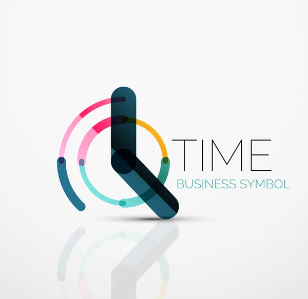 Vector abstract logo idea, time concept or clock business icon. Creative logotype design template — Stock Vector