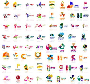 Mega set geometrik soyut logoları