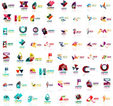 Mega set geometrik soyut logoları