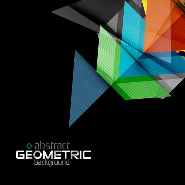 Vektör siyah arka plan üzerine geometrik şekilleri renklendirme — Stok Vektör