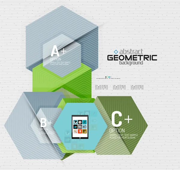 Banner de informações abstratas com opções, estilo de papel geométrico —  Vetores de Stock