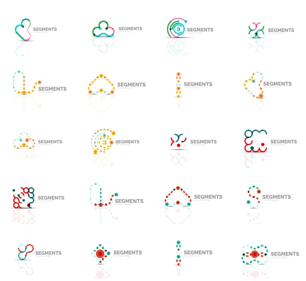 Schéma tourbillon et cercle minimal abstrait logo géométrique ensemble — Image vectorielle