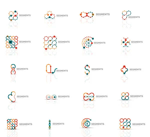 Schéma tourbillon et cercle minimal abstrait logo géométrique ensemble — Image vectorielle