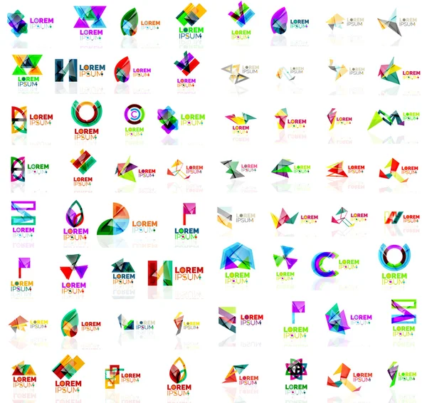 Mega set of geometrical abstract logos — Stock Vector
