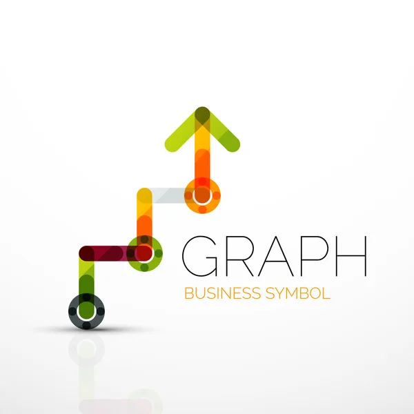抽象的なロゴのアイデア、線形グラフまたはグラフ ビジネス アイコン。創造的なベクトルのロゴのデザイン テンプレート — ストックベクタ