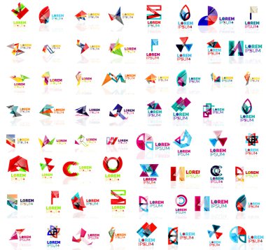 Mega set geometrik soyut logoları