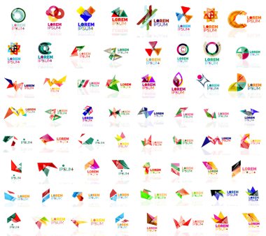 Mega set geometrik soyut logoları