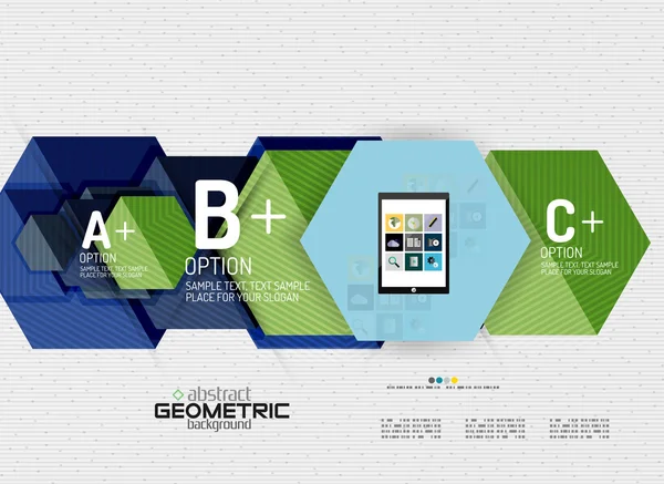 Абстрактный баннер с опциями, геометрический стиль бумаги — стоковый вектор