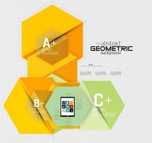 Banner de informações abstratas com opções, estilo de papel geométrico — Vetor de Stock