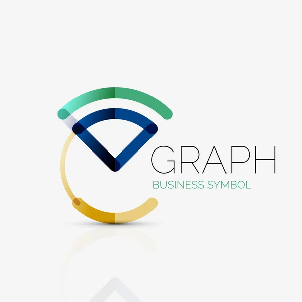 Abstract logo idea, linear chart or graph  business icon. Creative vector logotype design template — Stock Vector