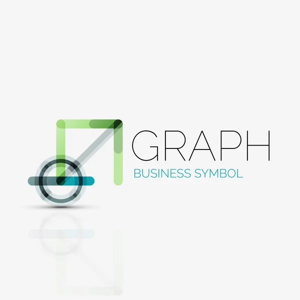 Abstract logo idea, linear chart or graph  business icon. Creative vector logotype design template — Stock Vector