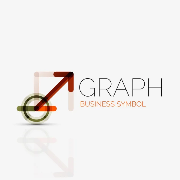 Idea abstracta del logotipo, gráfico lineal o icono de negocio gráfico. Plantilla de diseño del logotipo vector creativo — Vector de stock