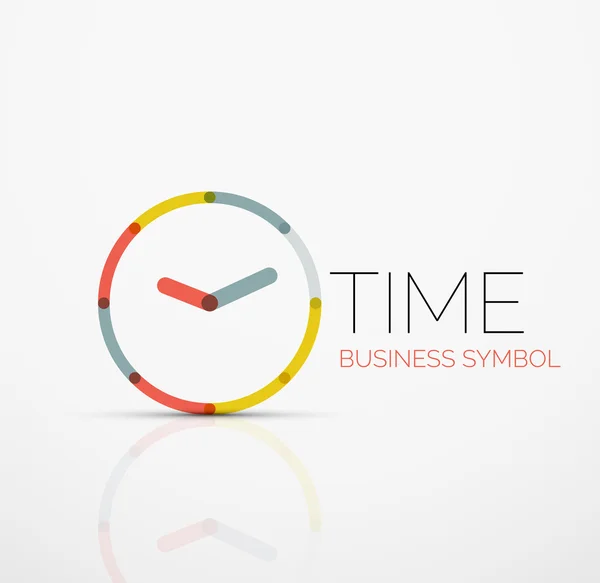 Idea de logotipo abstracto vectorial, concepto de tiempo o icono de negocio reloj. Plantilla de diseño del logotipo creativo — Archivo Imágenes Vectoriales