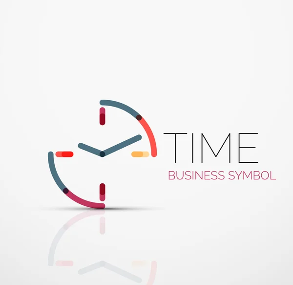 Vector abstract logo idea, time concept or clock business icon. Creative logotype design template — Stock Vector