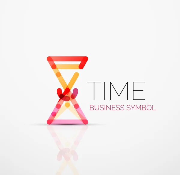 Idea de logotipo abstracto vectorial, concepto de tiempo o icono de negocio reloj. Plantilla de diseño del logotipo creativo — Vector de stock