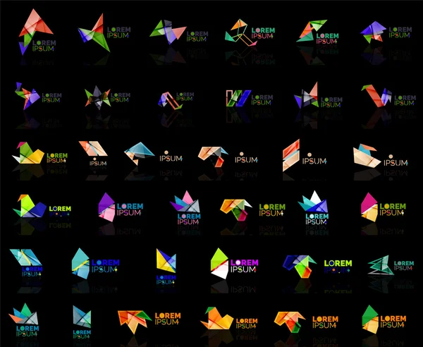 Crecer flecha origami vector abstracto logotipo diseño plantilla papel creativo oficina icono empresa símbolo concepto — Vector de stock