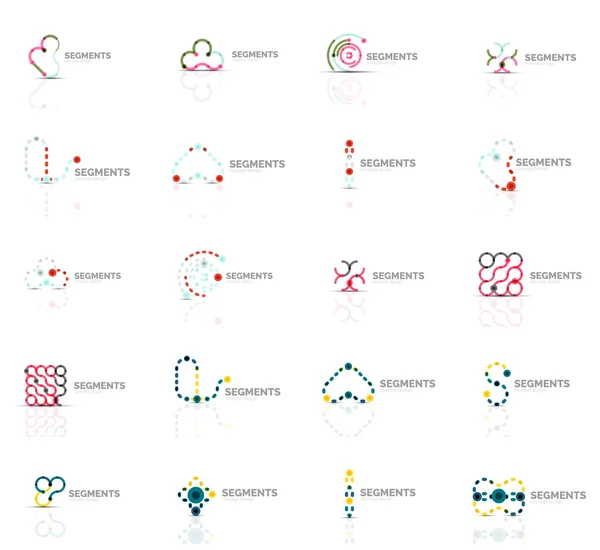 Een overzicht van swirl en cirkel minimale abstracte geometrische logo set — Stockvector