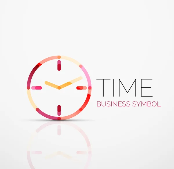 Idea de logotipo abstracto vectorial, concepto de tiempo o icono de negocio reloj. Plantilla de diseño del logotipo creativo — Vector de stock