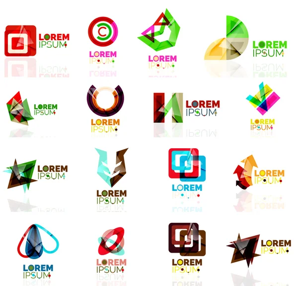 Logo koymak, soyut geometrik iş ikonları/simgeleri, kağıt tarzı parlak elemanları ile