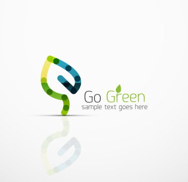 Vektör soyut logo fikri, eko yaprak, bitki doğa, yeşil konsept iş simgesi. Yaratıcı logo tasarım şablonu