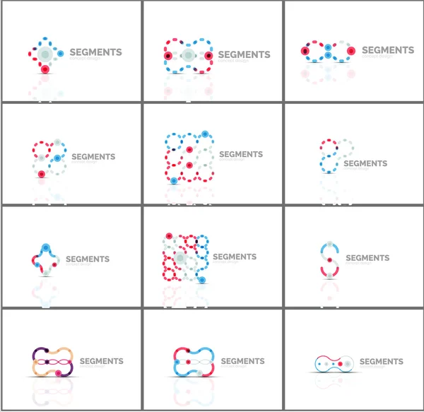 Set van lineaire abstracte logo's. Swirl, cirkel, oneindigheid lus en andere concepten. Logo merk sjablonen — Stockvector