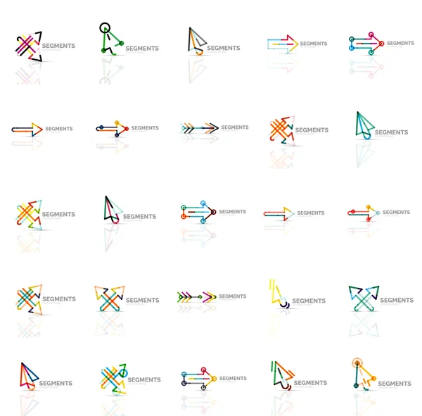 Színes absztrakt origami logók gyűjteménye — Stock Vector