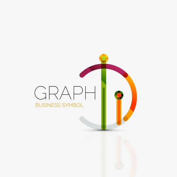 Abstract logo idea, linear chart or graph  business icon. Creative vector logotype design template — Stock Vector