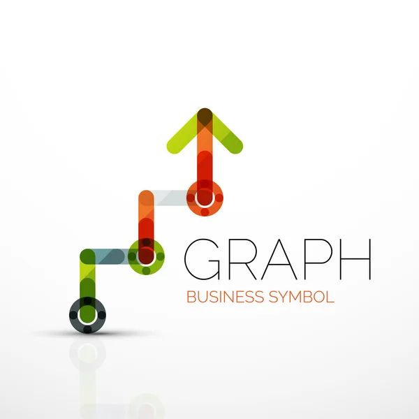 Idea abstracta del logotipo, gráfico lineal o icono de negocio gráfico. Plantilla de diseño del logotipo vector creativo — Vector de stock