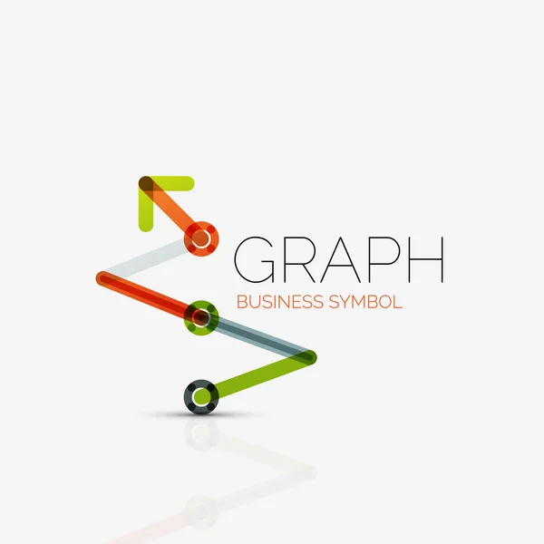 Abstract logo idea, linear chart or graph  business icon. Creative vector logotype design template — Stock Vector