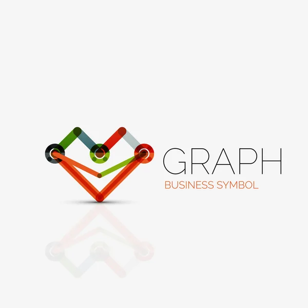 Abstract logo idea, linear chart or graph  business icon. Creative vector logotype design template — Stock Vector