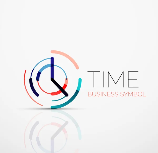 矢量抽象徽标观念、 时间观念或时钟业务图标。创意标识设计模板 — 图库矢量图片