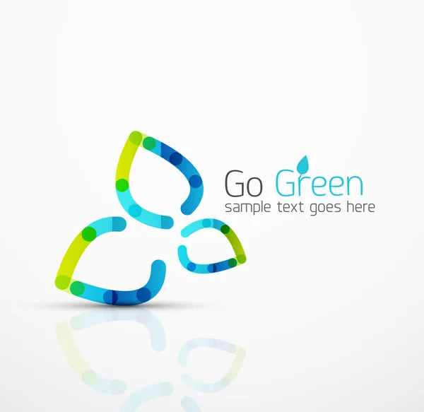 Idea di logo astratto vettoriale, foglia ecologica, pianta naturale, icona di business concetto verde. Modello di design logotipo creativo — Vettoriale Stock