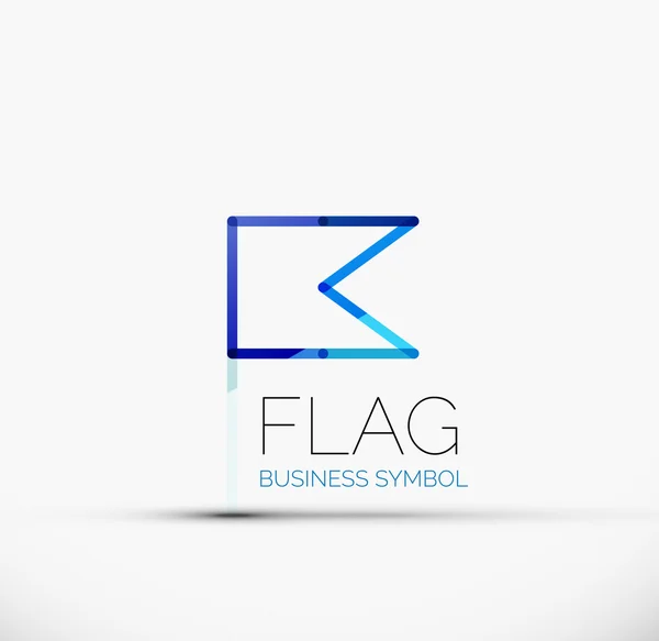 Logo flag, abstract linear geometric business icon — Stock Vector